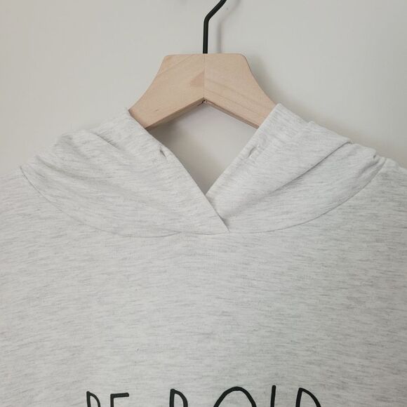 Rae Dunn Be Bold Light Grey Hoodie Size Extra Large - Picture 5 of 6